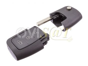 Producto Genérico - Carcasa llave completa para Ford Focus de 3 botones + encastre con espadin